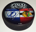 Trevor Van Riemsdyk signed 2015 Lightning Vs Blackhawks finals puck w/coa
