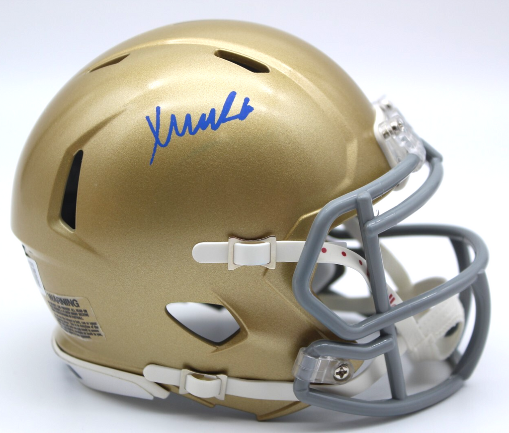 Xavier Watts Signed Notre Dame Irish Mini Football Helmet w/Beckett COA BR32643