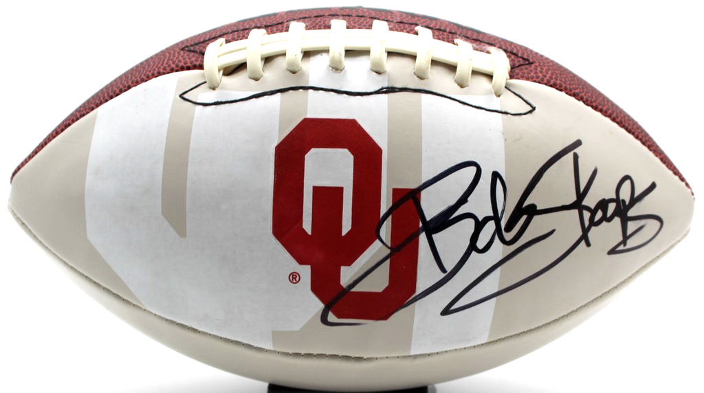 Bob Stoops Signed Oklahoma Sooners Logo Football w/Beckett BAS BT56229