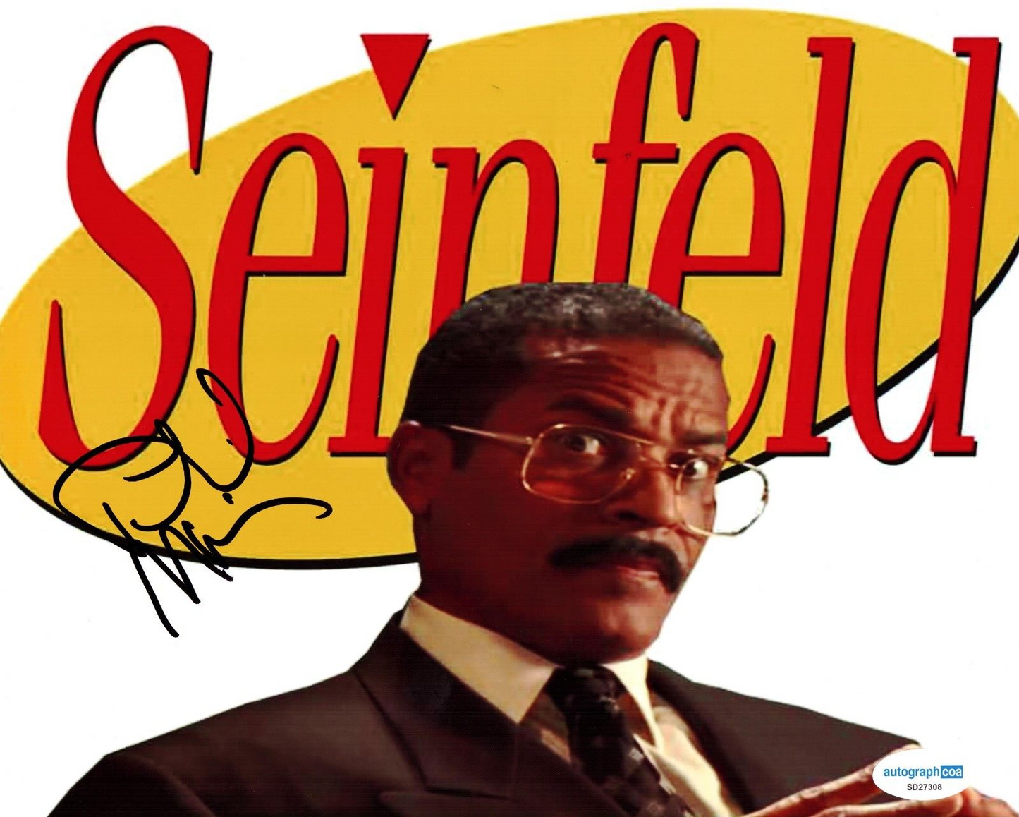 Phil Morris Signed Jackie Chiles Seinfeld TV Show 8x10 Photo w/ACOA SD27308