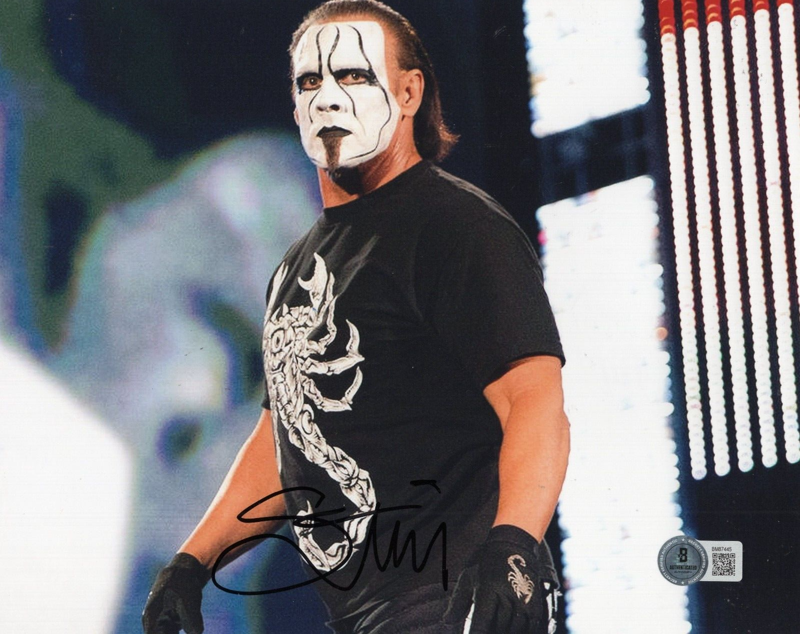 Sting WWE WWF AEW Wrestling Wrestler Signed 8x10 Photo w/Beckett COA BM87445
