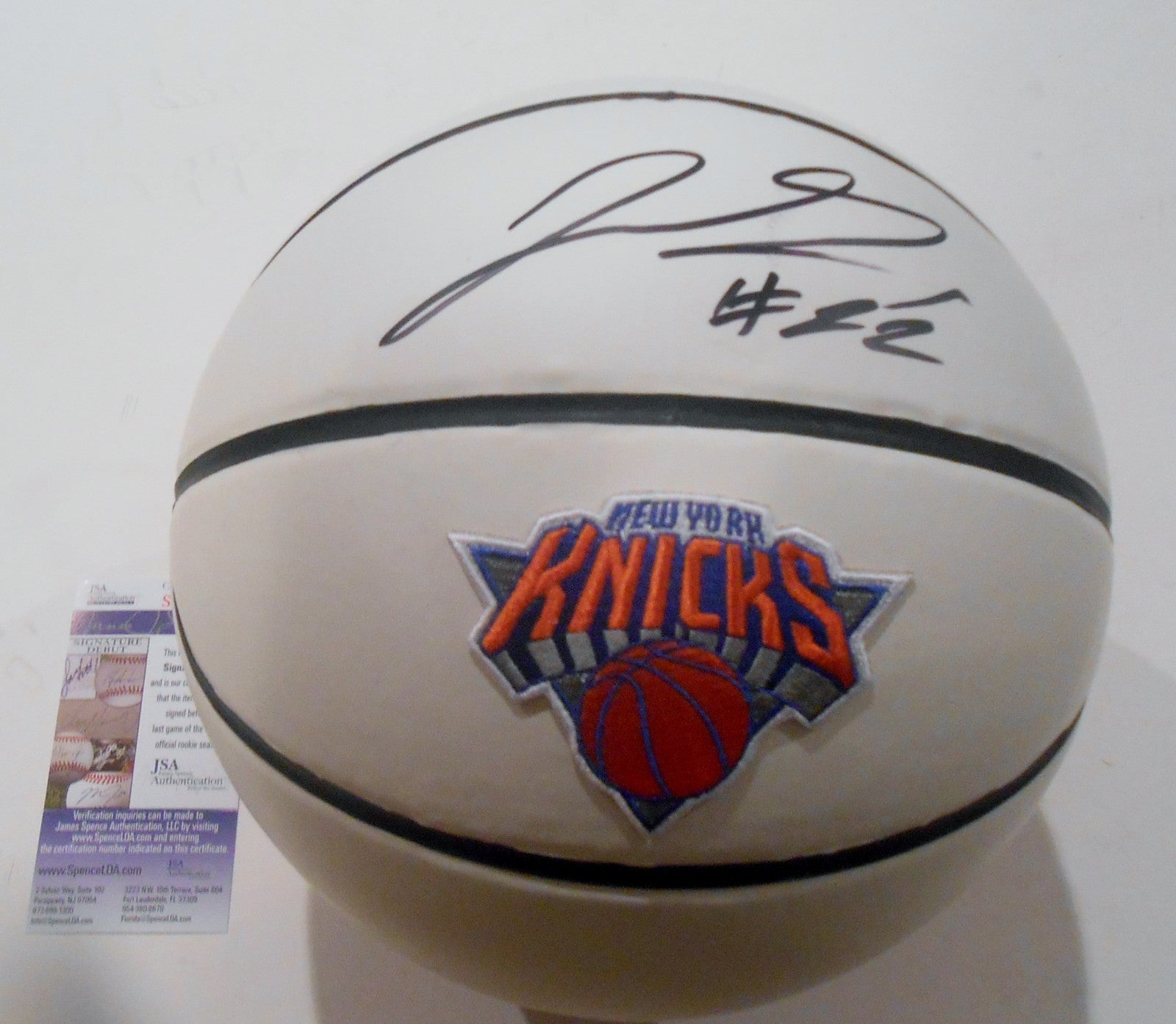 Jerian Grant Signed New York Knicks Logo Basketball w/JSA COA SD07627