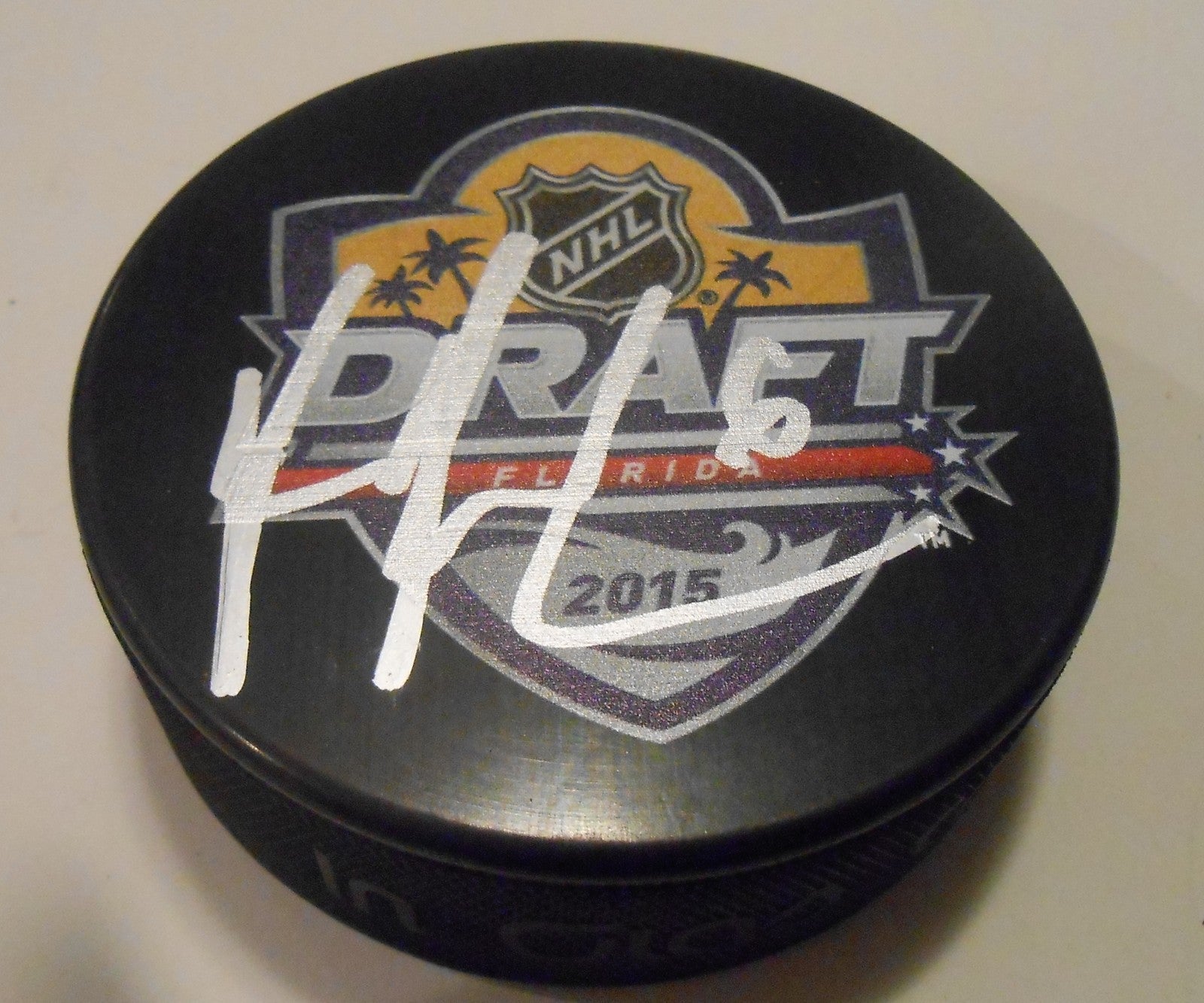 Ryan Pilon Signed 2015 NHL Draft Hockey Puck w/COA New York Islanders