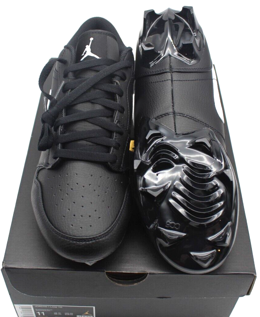 Jordan 1 Football Cleats Low TD Black White FJ6245-001 Brand NEW Size 14