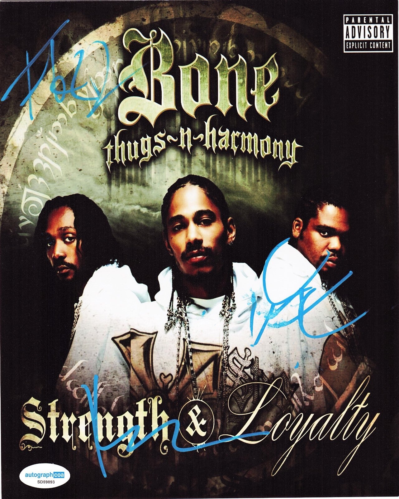 Bone Thugs n Harmony Krayzie Wish Flesh Bone Signed 8x10 Photo w/ACOA SD59893
