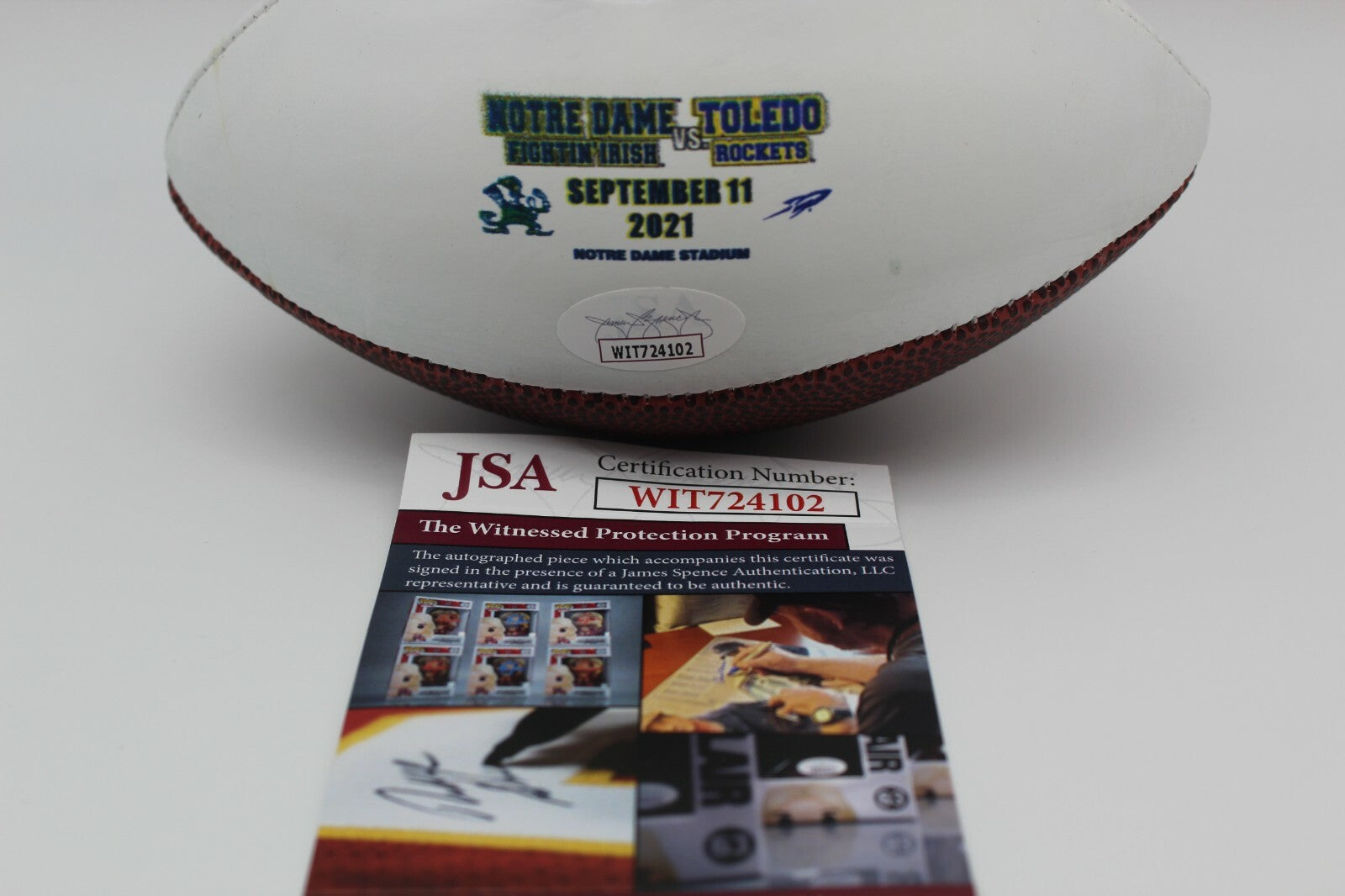 Kyle Hamilton Signed Notre Dame Fighting Irish MINI Football w/JSA COA 9/11/21