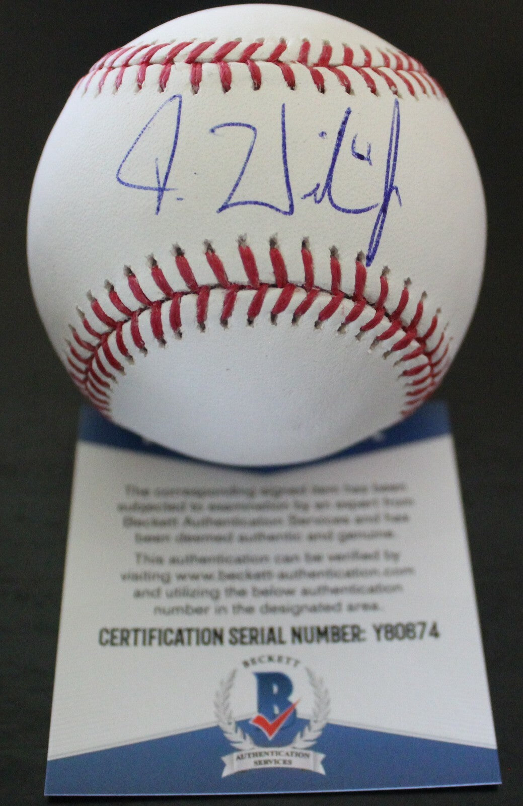 D.J. Wilson Chicago Cubs Signed Major League Baseball W/Beckett COA Y80674