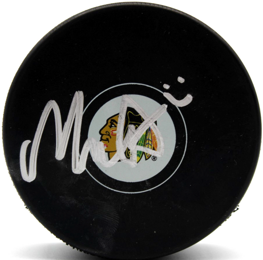 Mason West Signed Chicago Blackhawks Hockey Puck w/Beckett BAS COA BT78256