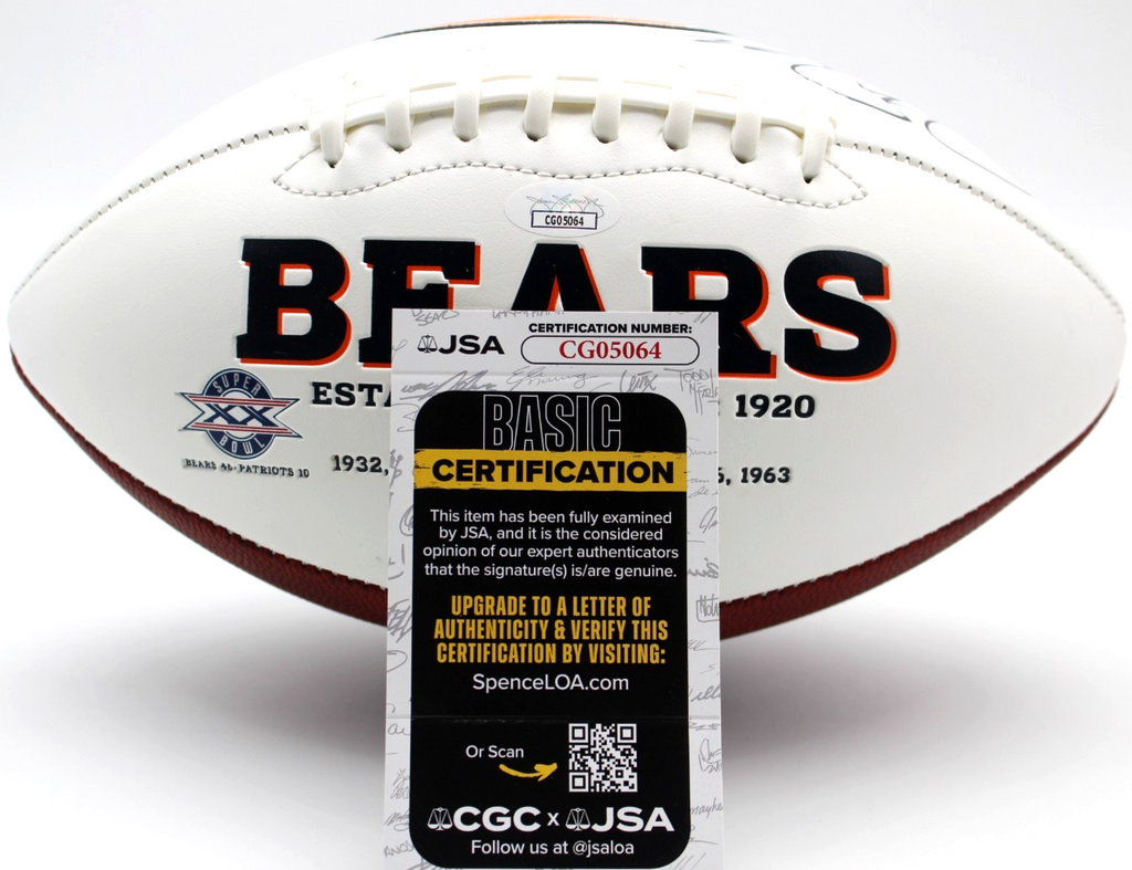 Drew Dalman Signed Chicago Bears Logo Football w/JSA COA CG05064
