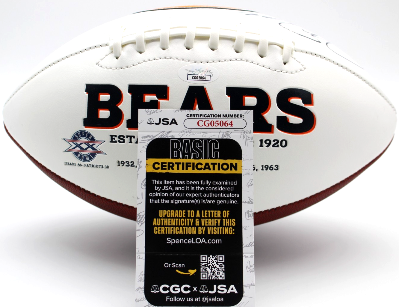 Drew Dalman Signed Chicago Bears Logo Football w/JSA COA CG05064