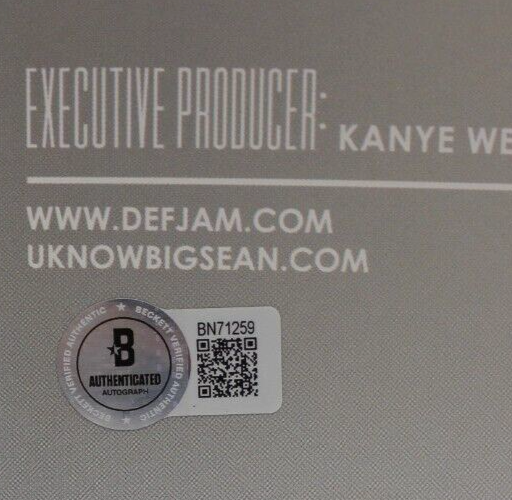 Big Sean Signed Finally Famous Vinyl Album LP Cover W/BECKETT COA BN71259