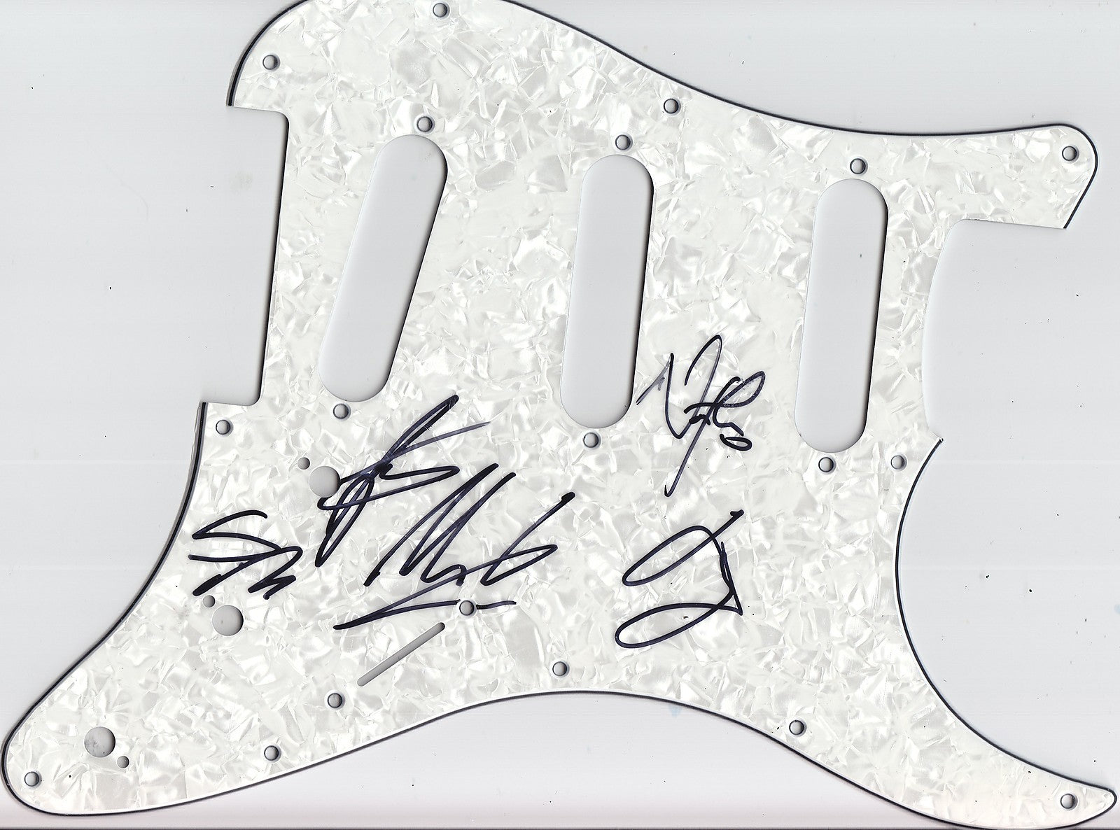 The Wanted Group Signed Electric Pickguard W/COA Max Nathan Tom Siva Jay #1