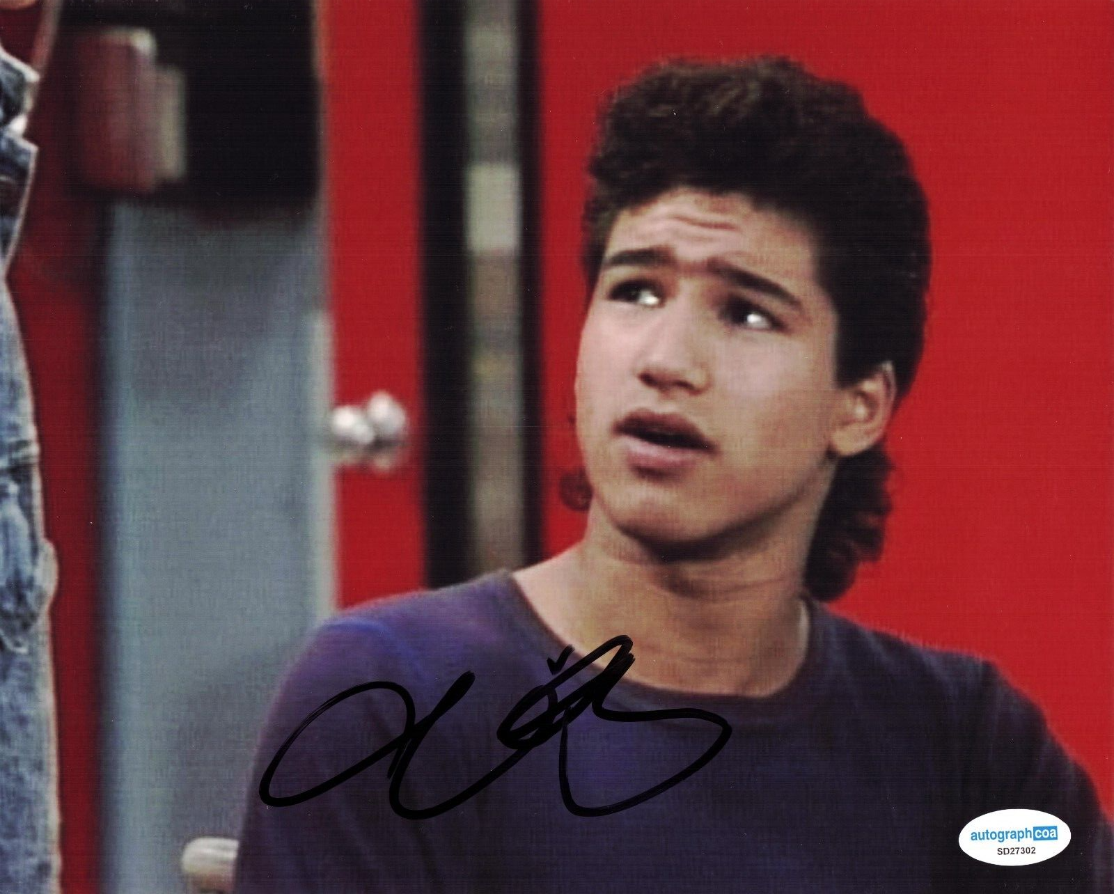 Mario Lopez Signed Saved  By The Bell AC Slater 8x10 Photo w/ACOA SD27302