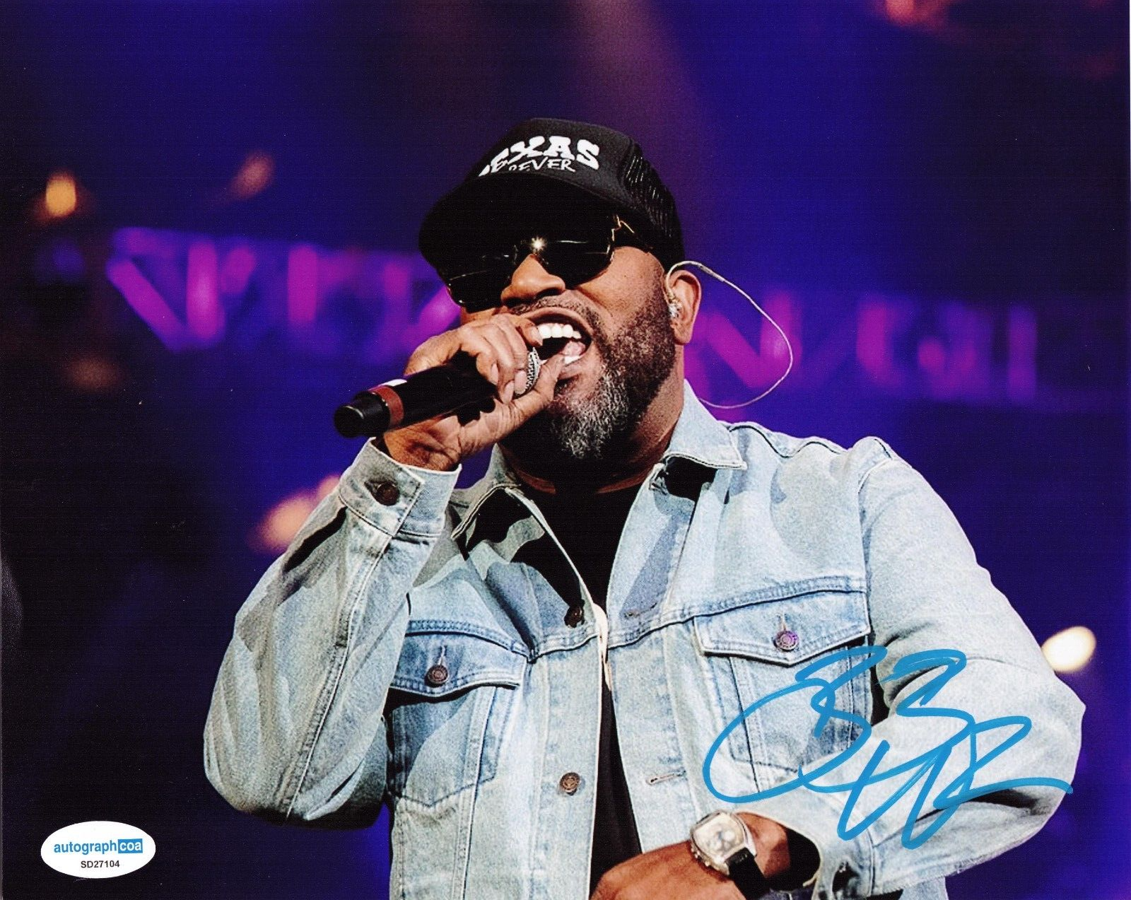 Bun B Signed 8x10 Photo Rapper Hip Hop UGK Trill OG w/ACOA SD27104