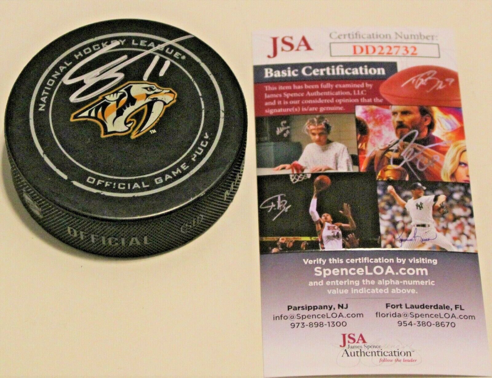 Eeli Tolvanen Signed Nashville Predators Official Game Autograph Puck w/JSA COA 