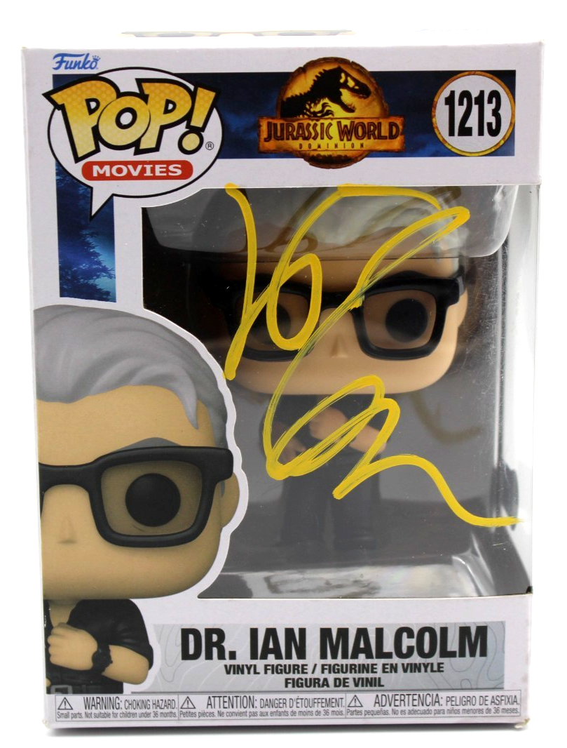 Jeff Goldblum Signed Jurassic World Dr. Ian 1213 Funko Pop w/Beckett COA BT78239