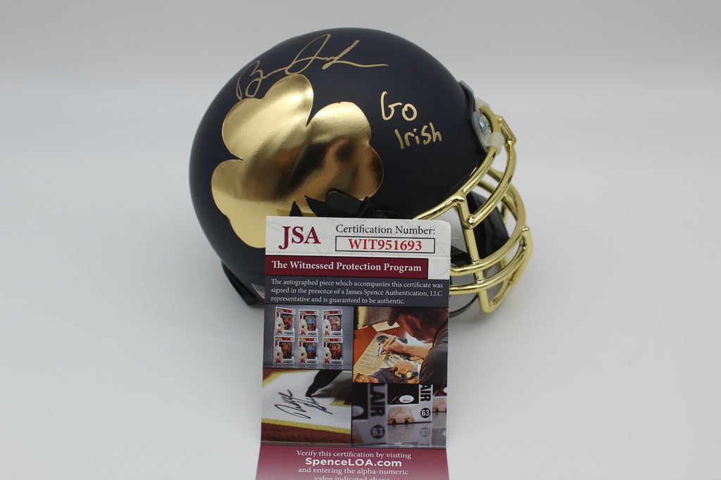 Brandon Joseph Signed Notre Dame Fighting Irish Mini Helmet w/JSA COA Witness