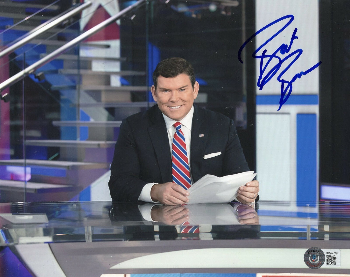 Bret Baier Signed Fox News Special Report 8x10 Photo w/Beckett BAS COA BD42709