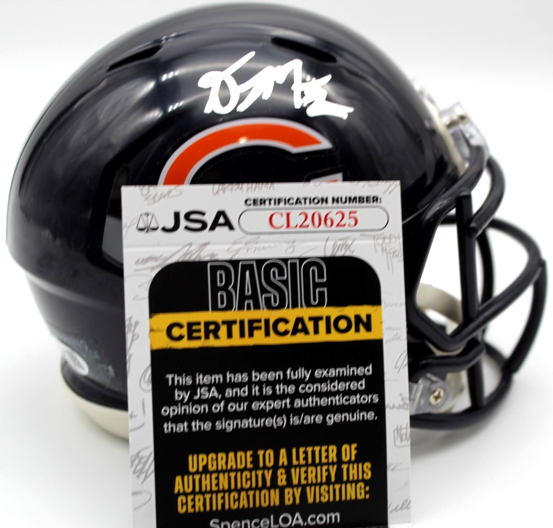 DJ Moore D.J. Chicago Bears Signed Mini Football Helmet w/JSA COA CL20625