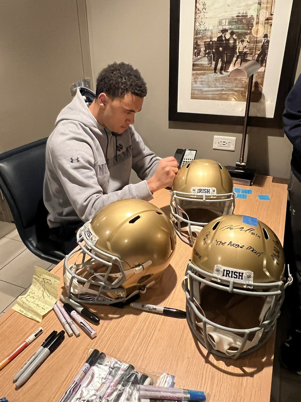 Brandon Joseph Signed Notre Dame Fighting Irish Full Size Helmet w/JSA COA F/S A