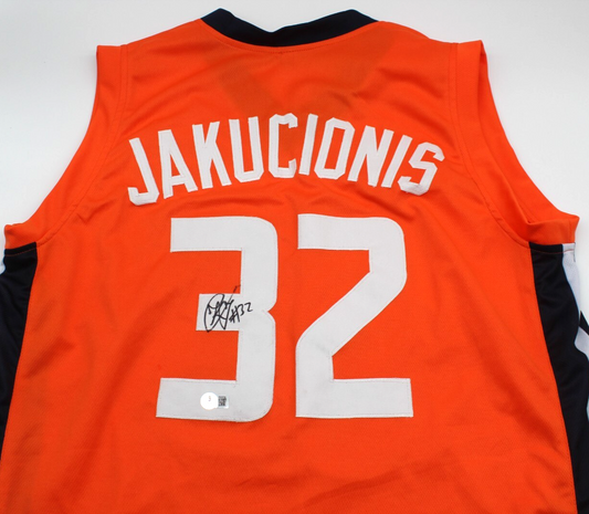 Kasparas  Jakucionis Signed Illinois Custom Jersey W/Beckett COA BS22729