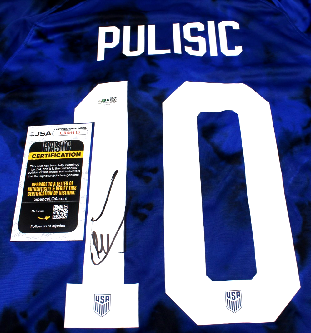 Christian Pulisic Signed Team USA Med Nike Soccer Jersey w/JSA COA CR86443 Proof