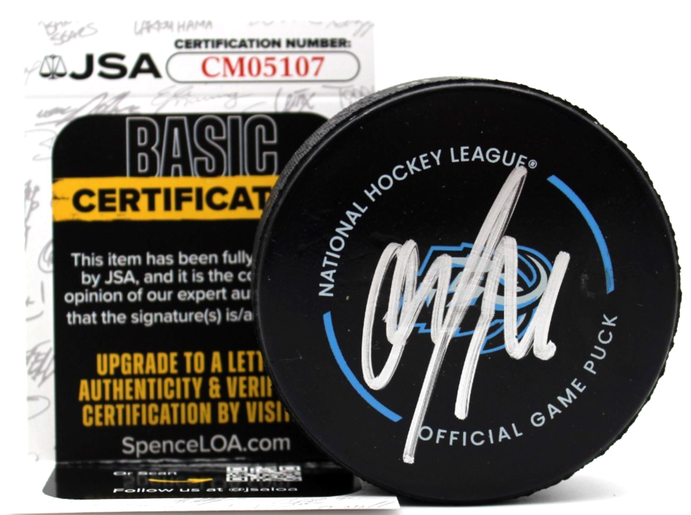 Dmitri Simashev Signed Utah Mammoth Hockey Game Puck w/JSA COA CM05107