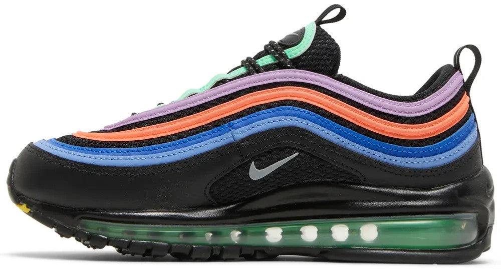Size 6 Women's Nike Air Max 97 BLACK PINK PURPLE ELECTRO GREEN CW6028-001 NEW