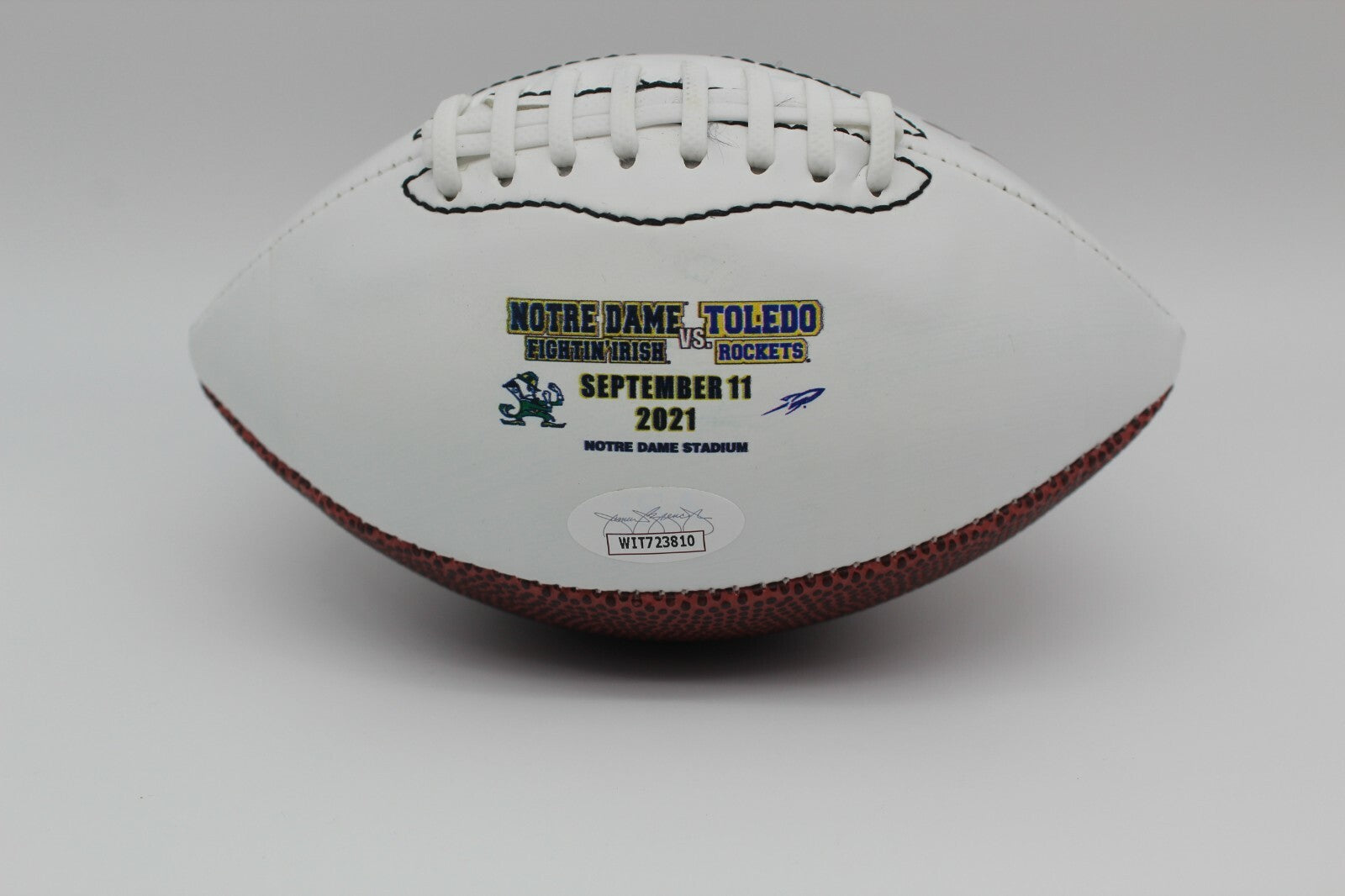 Logan Diggs Signed Notre Dame Fighting Irish MINI Football w/JSA COA 9/11/21