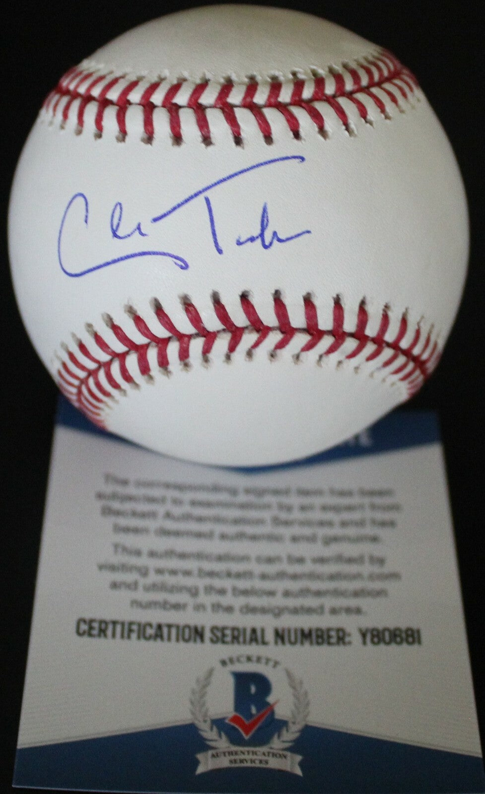 Cole Tucker Pittsburgh Pirates Signed Major League Baseball W/Beckett COA Y80681
