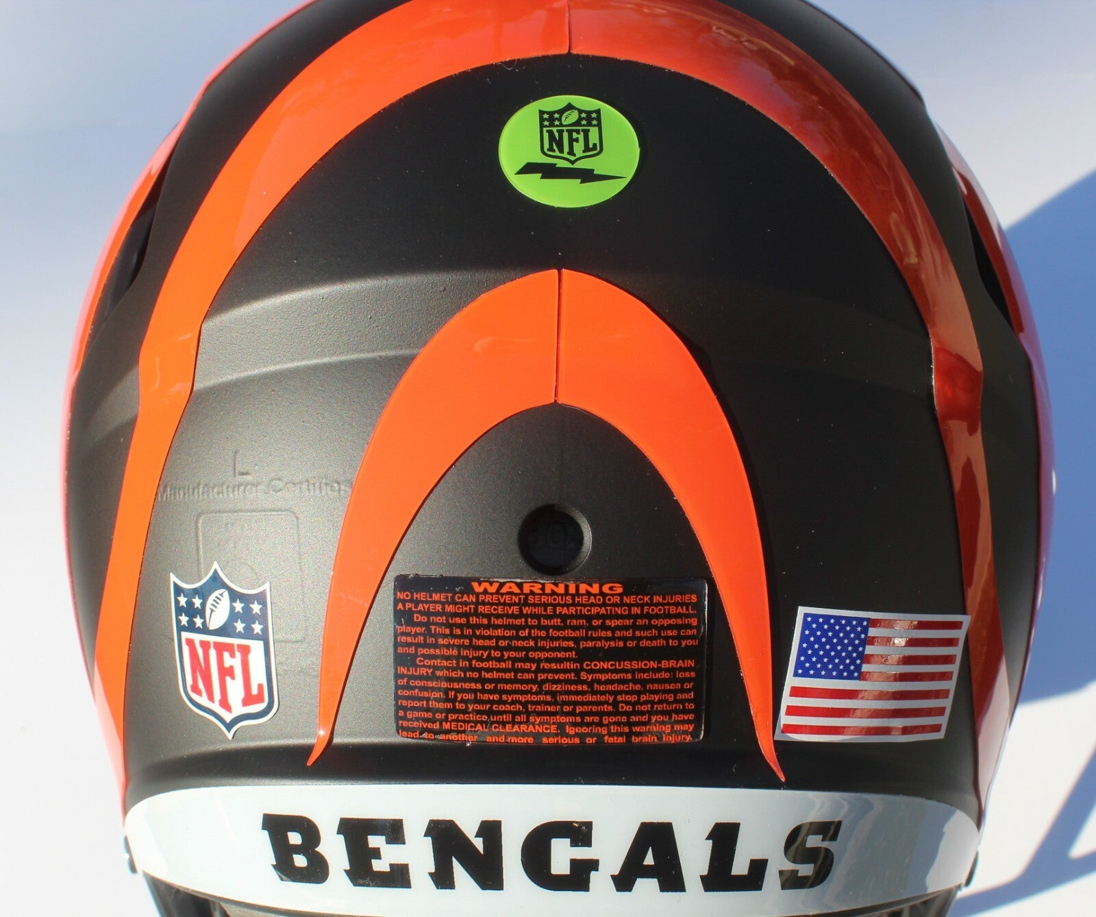 Cincinnati Bengals Custom Speed Blaze Football Helmet QB Decals Used Burrow