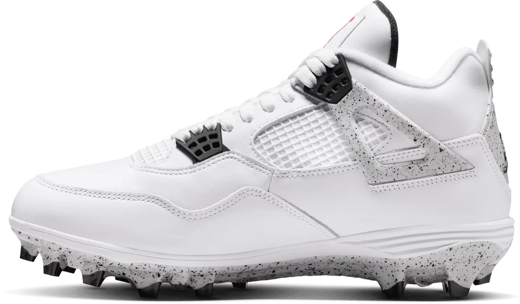 Jordan 4 Retro TD Football Cleats Men Size 16 White Cement Black Grey HQ0207-106