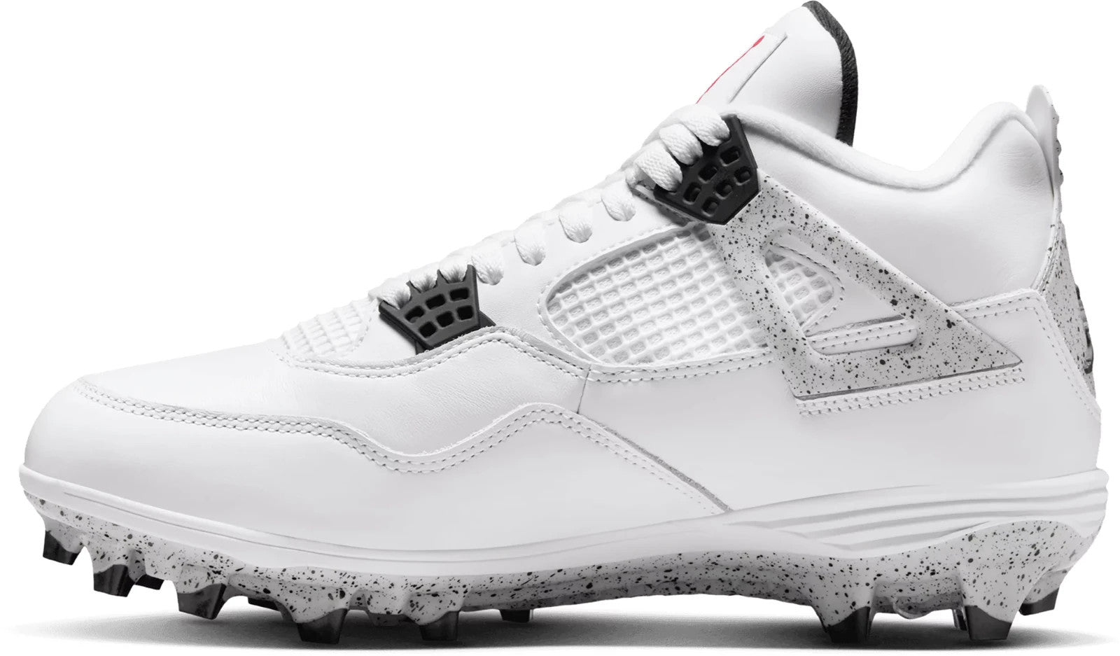 Jordan 4 Retro TD Football Cleats Men Size 16 White Cement Black Grey HQ0207-106