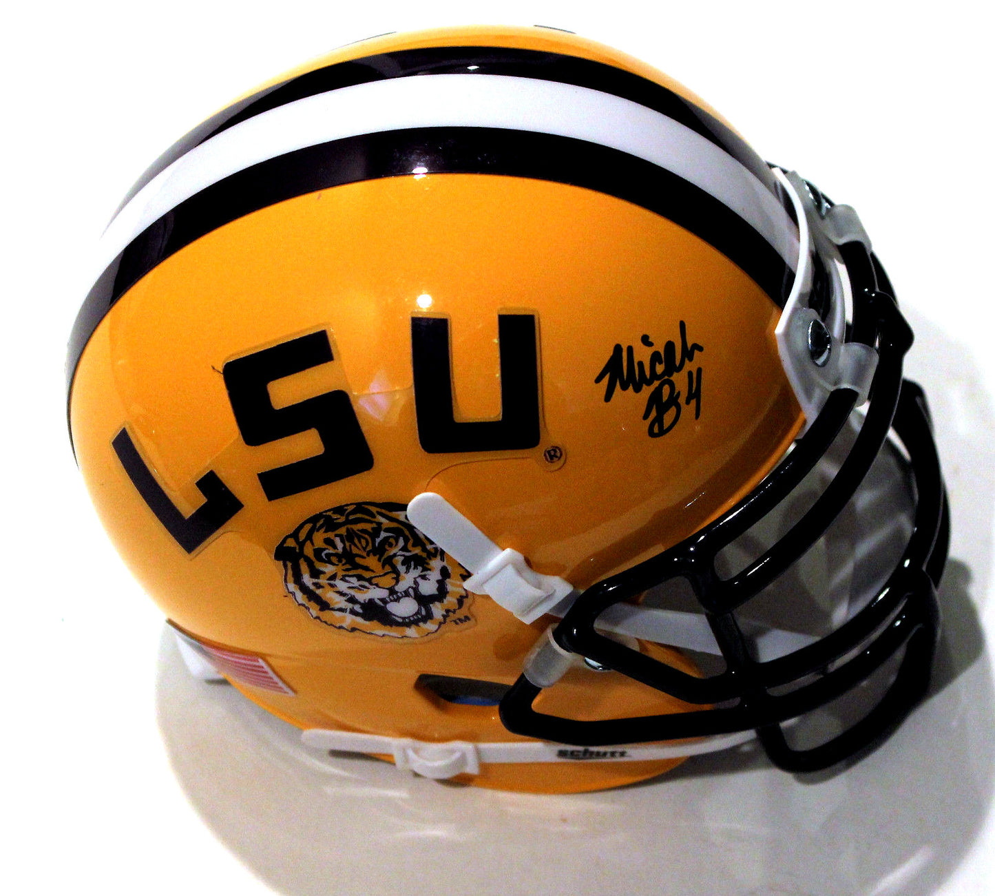 Micah Baskerville Signed Yellow LSU Tigers Mini Helmet w/COA Geaux Tigers C