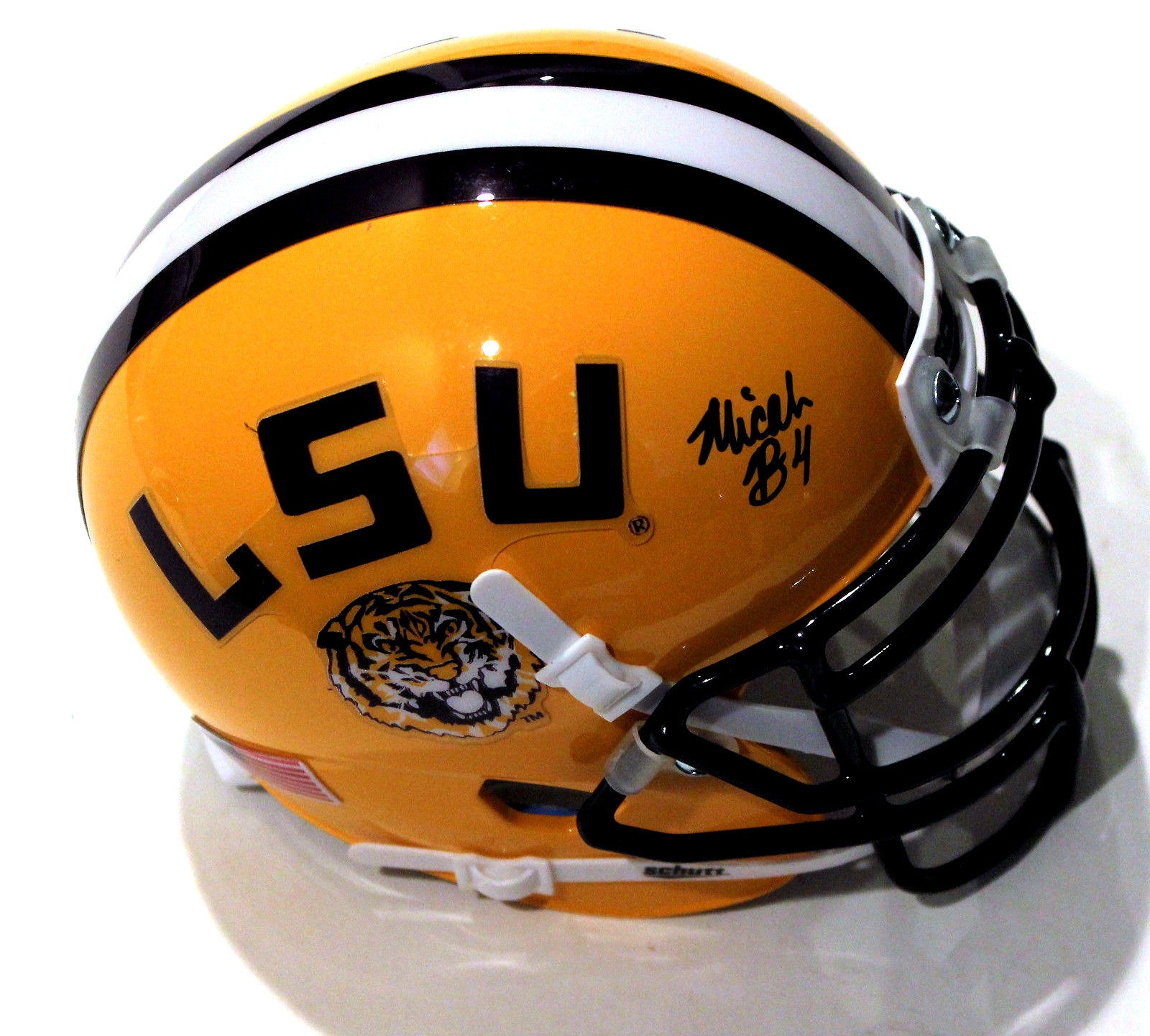 Micah Baskerville Signed Yellow LSU Tigers Mini Helmet w/COA Geaux Tigers C