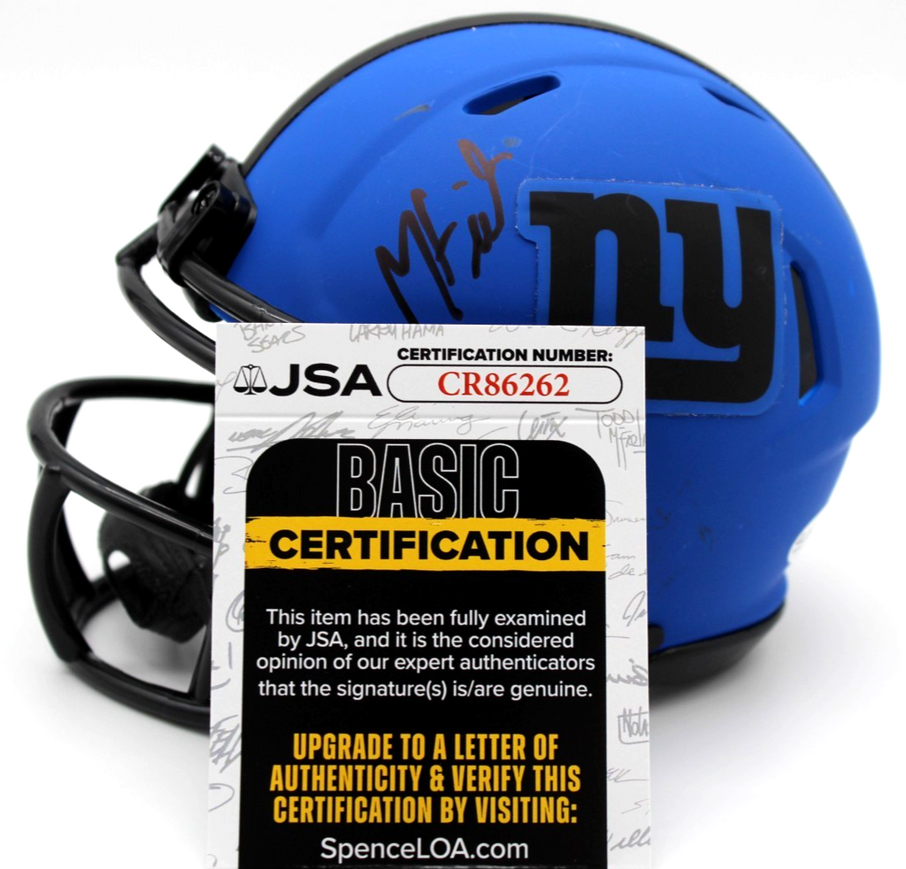Malachi Fields N.Y. Giants Signed Rave Mini Football Helmet w/JSA COA CR86262