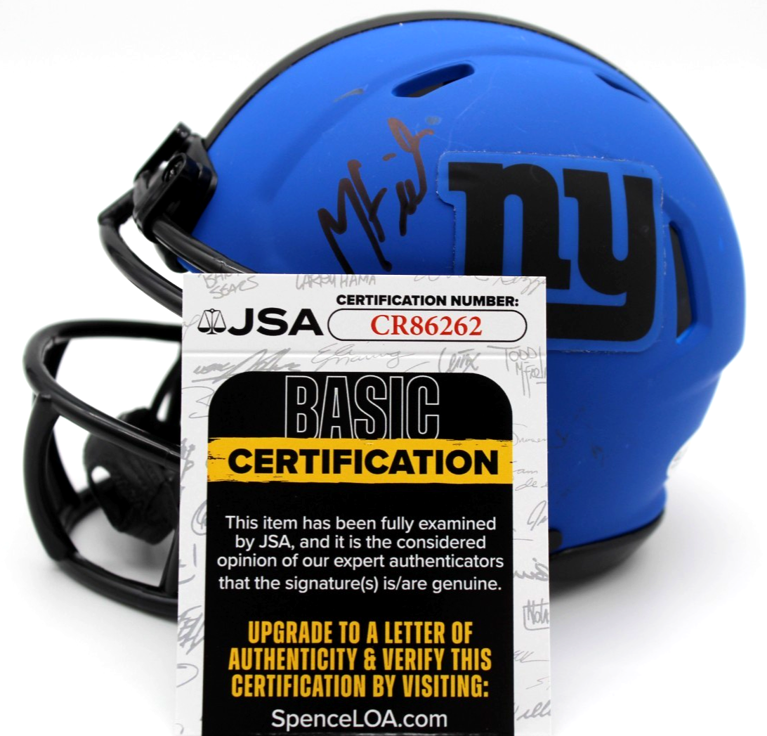 Malachi Fields N.Y. Giants Signed Rave Mini Football Helmet w/JSA COA CR86262