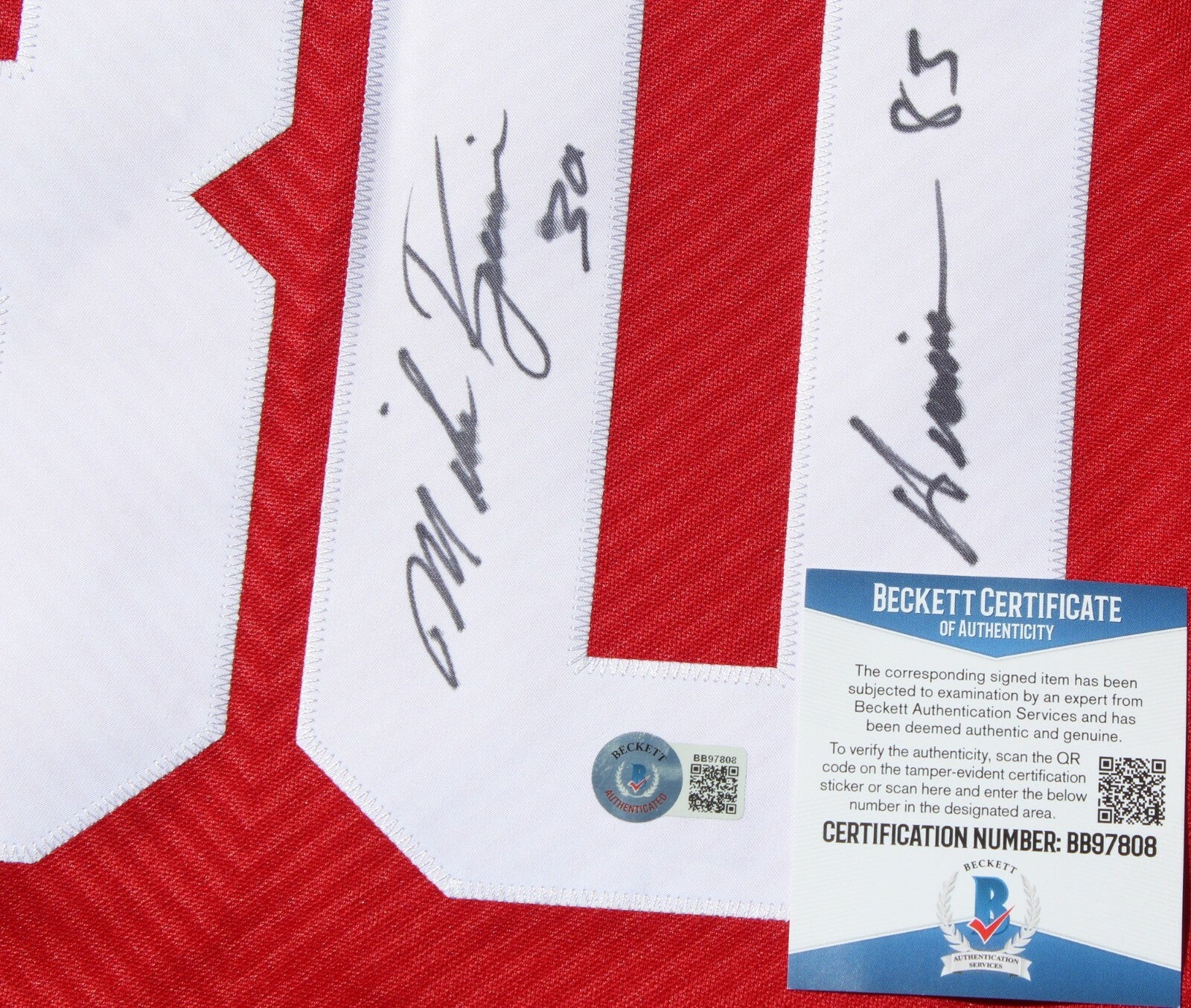Mike Rozier Signed Nebraska Cornhuskers Adidas M Jersey w/Beckett COA BB97808