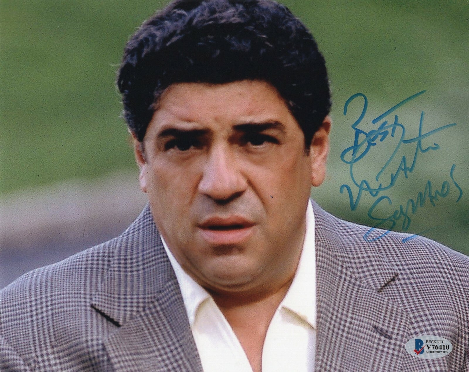 Vincent Pastore Signed The Sopranos Big Pussy 8x10 Photo w/Beckett COA V76410