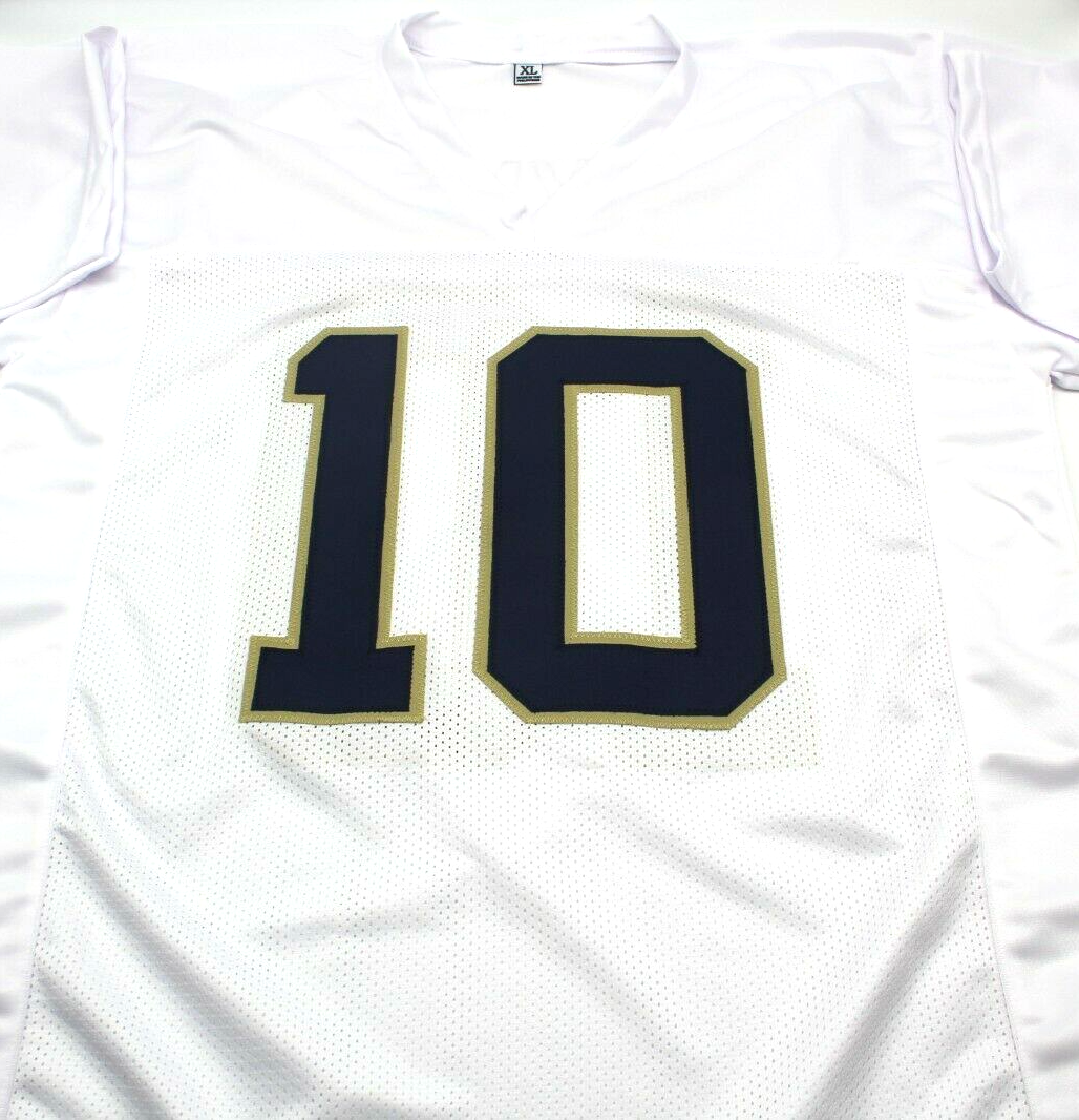 Drew Pyne Signed Custom White Notre Dame Football Jersey Go Irish! Proof w/JSA