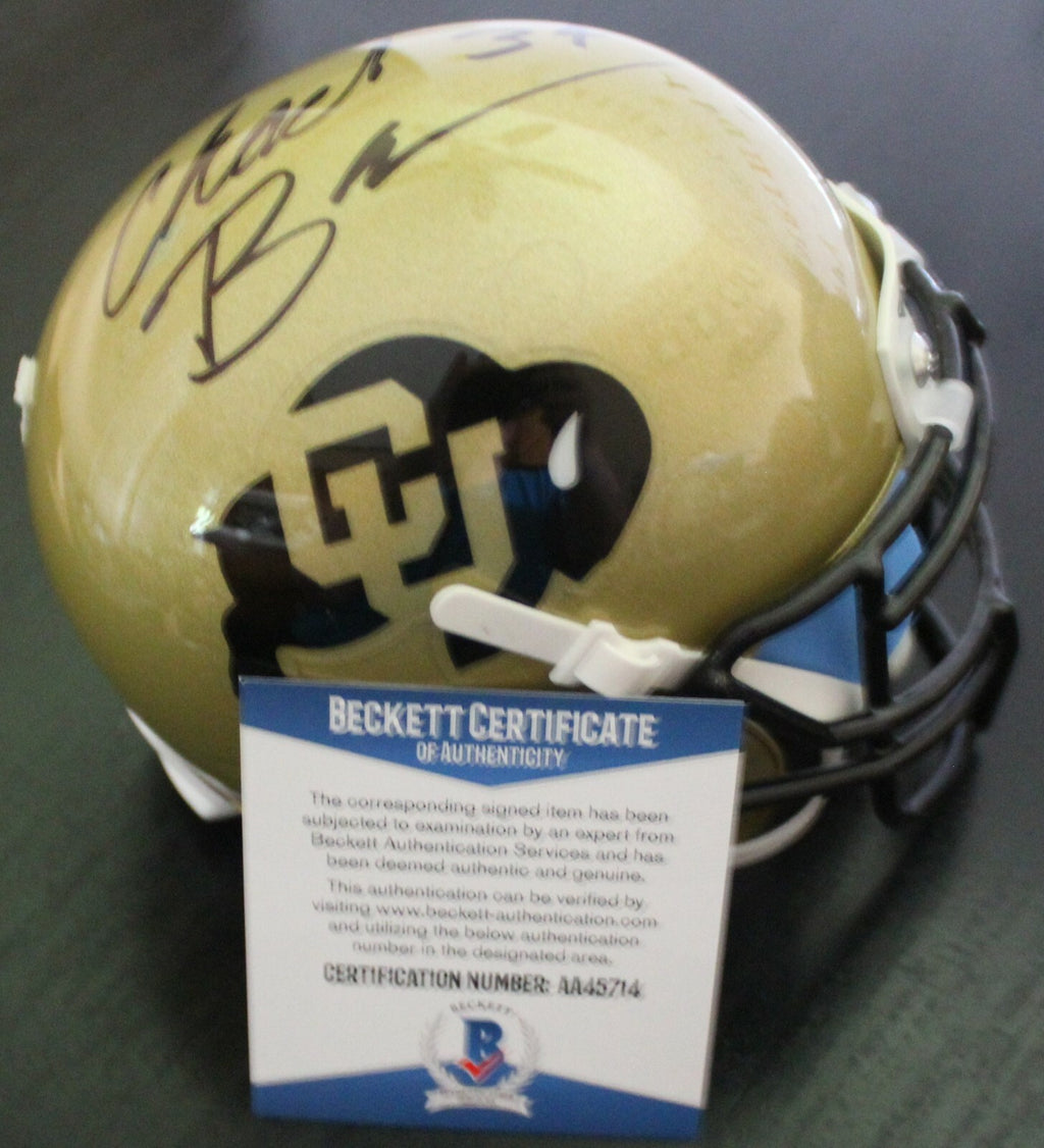 Chad Brown Signed Colorado Buffaloes Mini Helmet w/Beckett COA AA45714 BAS
