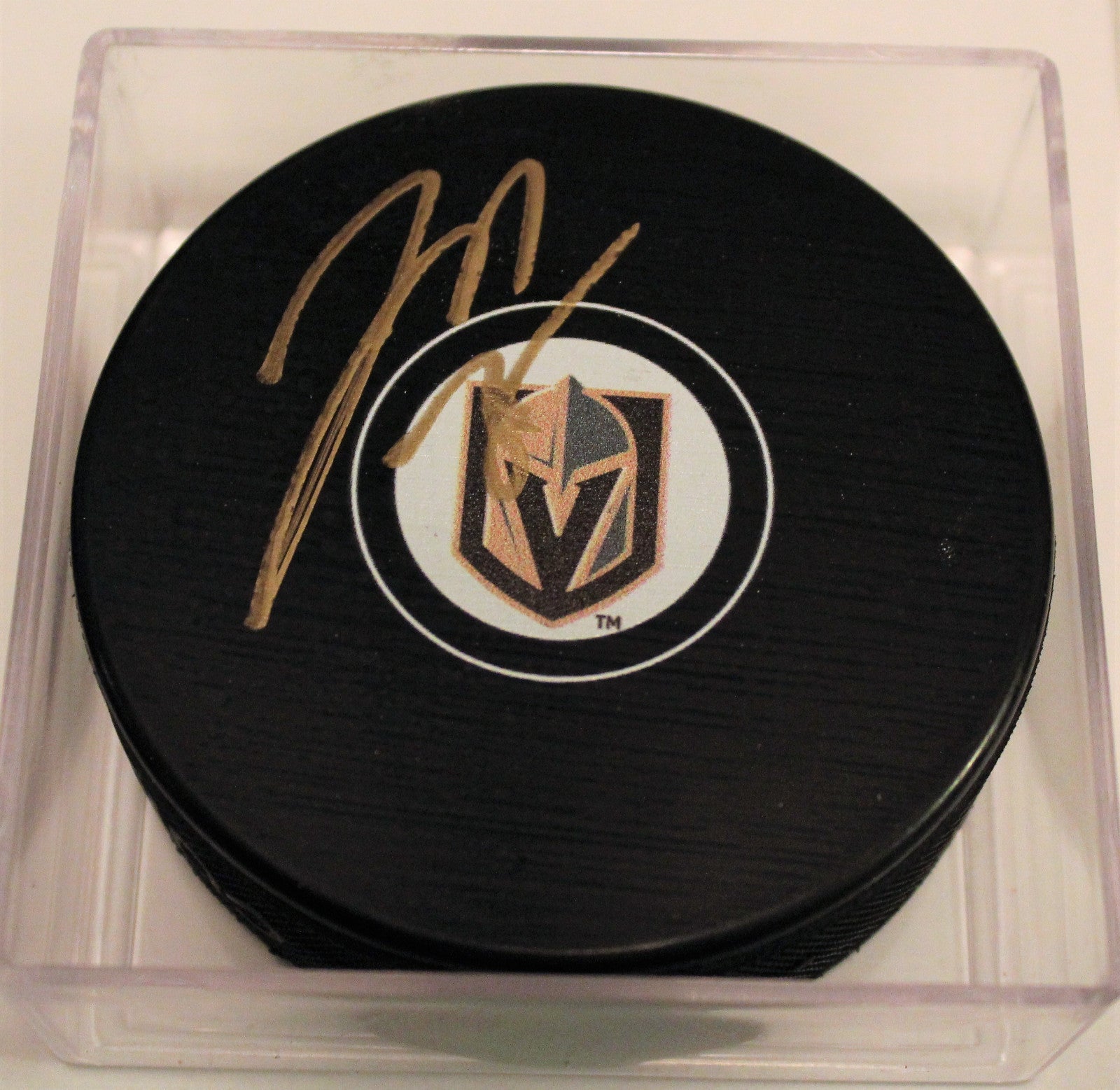 Jon Merril Signed 2018 Vegas Golden Knights Autograph Puck w/COA Vegas Strong #1