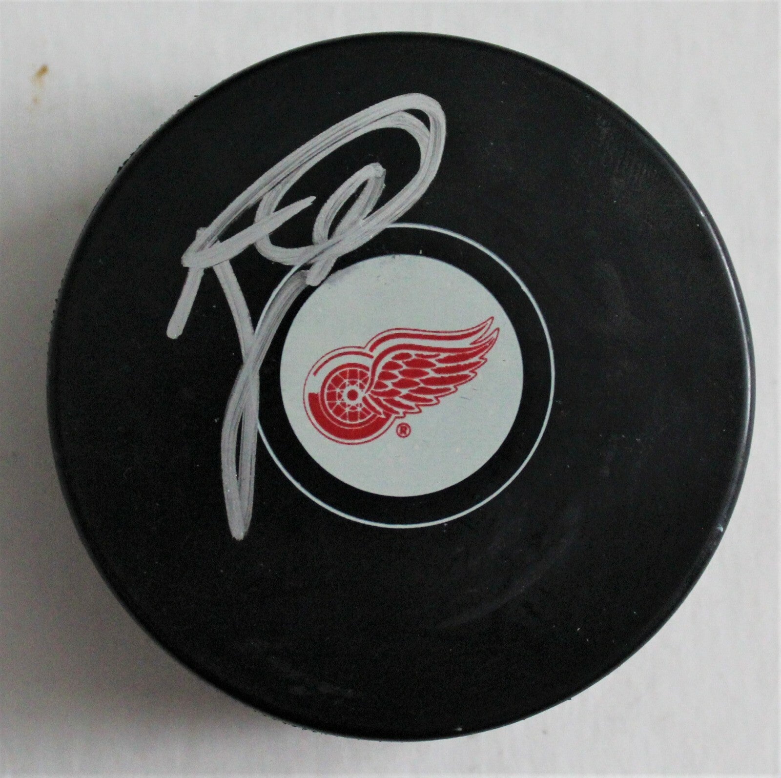 Jacob De La Rose Signed Detroit Red Wings Autograph Hockey Puck W/COA 2019
