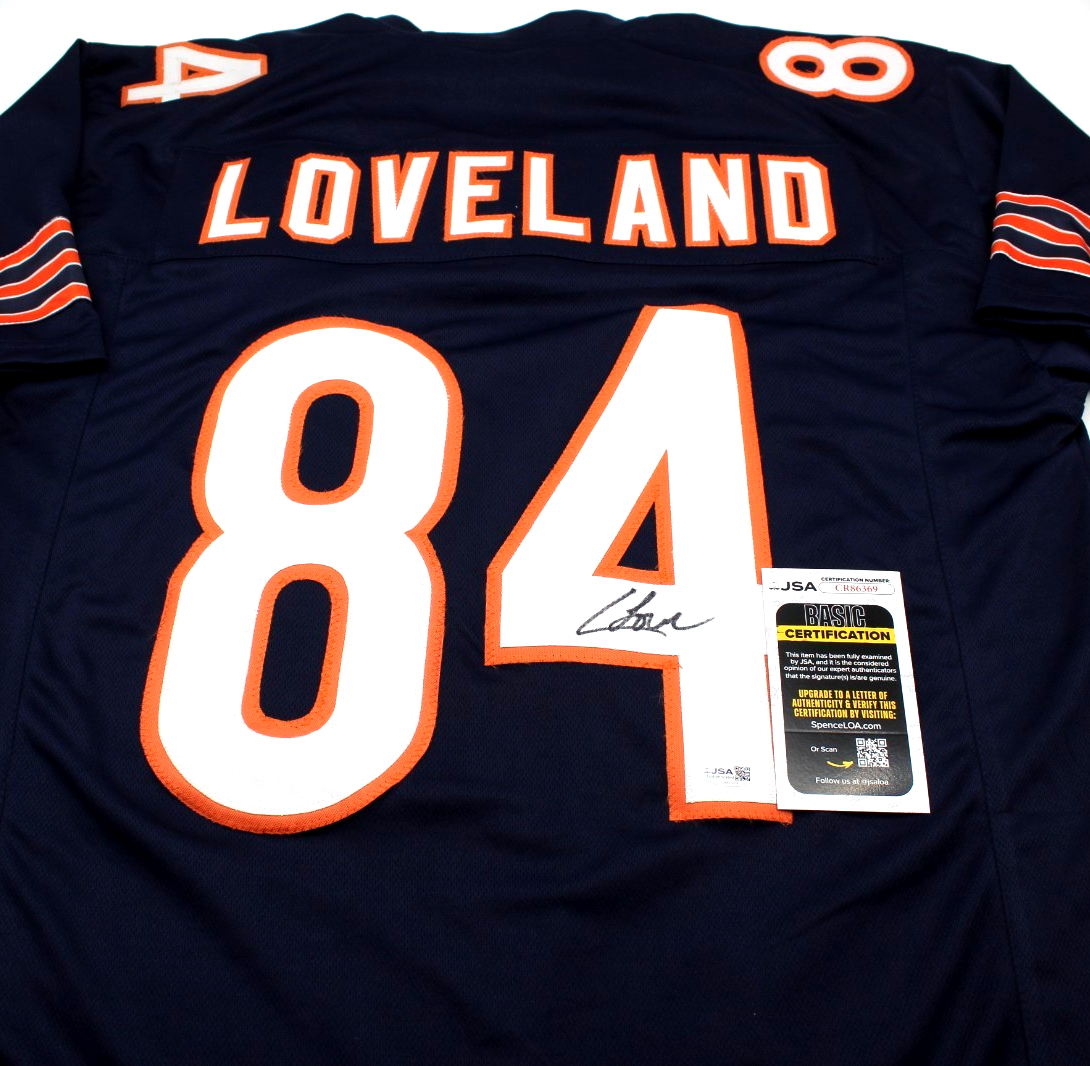 Colston Loveland Signed Chicago Bears Custom Football Jersey w/JSA COA CR86369