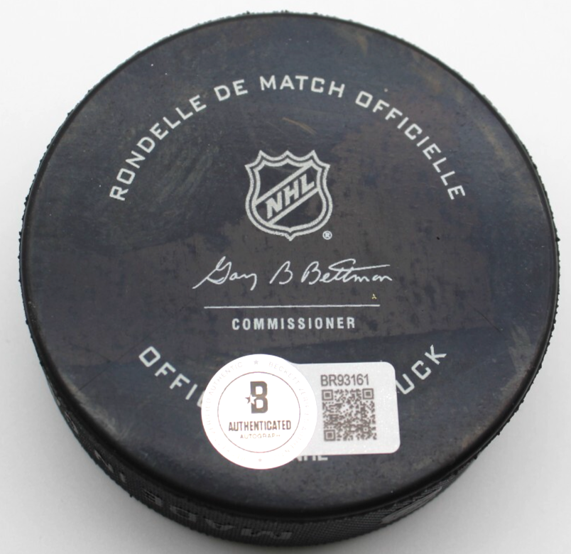 Sacha Boisvert Signed Chicago Blackhawks Game Hockey Puck w/Beckett BR93161