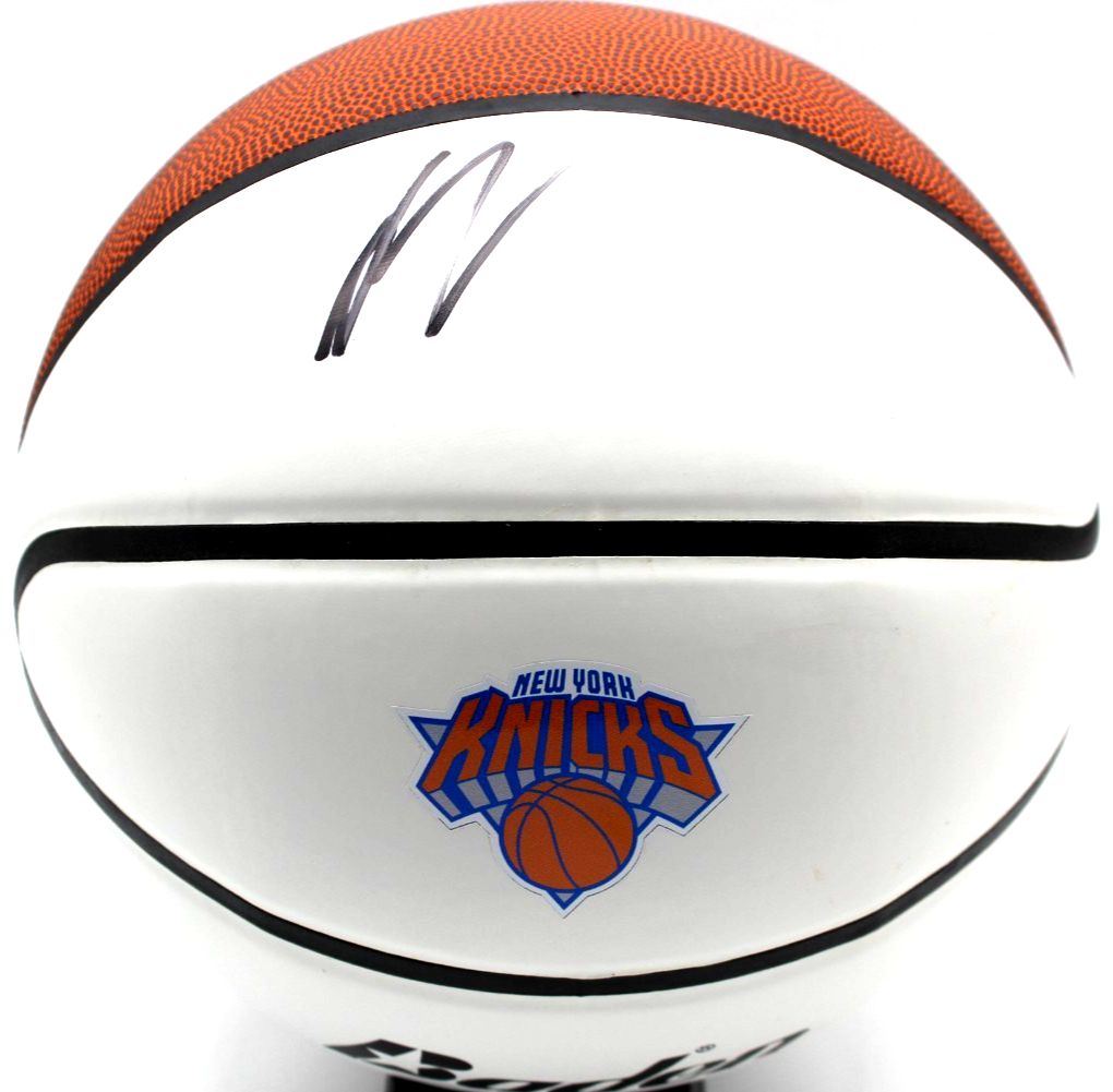 Karl-Anthony Towns Signed New York Knicks Logo Basketball w/JSA COA CR86335