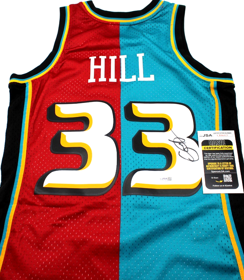Grant Hill Signed Detroit Pistons Mitchell & Ness S Basketball Jersey JSA COA