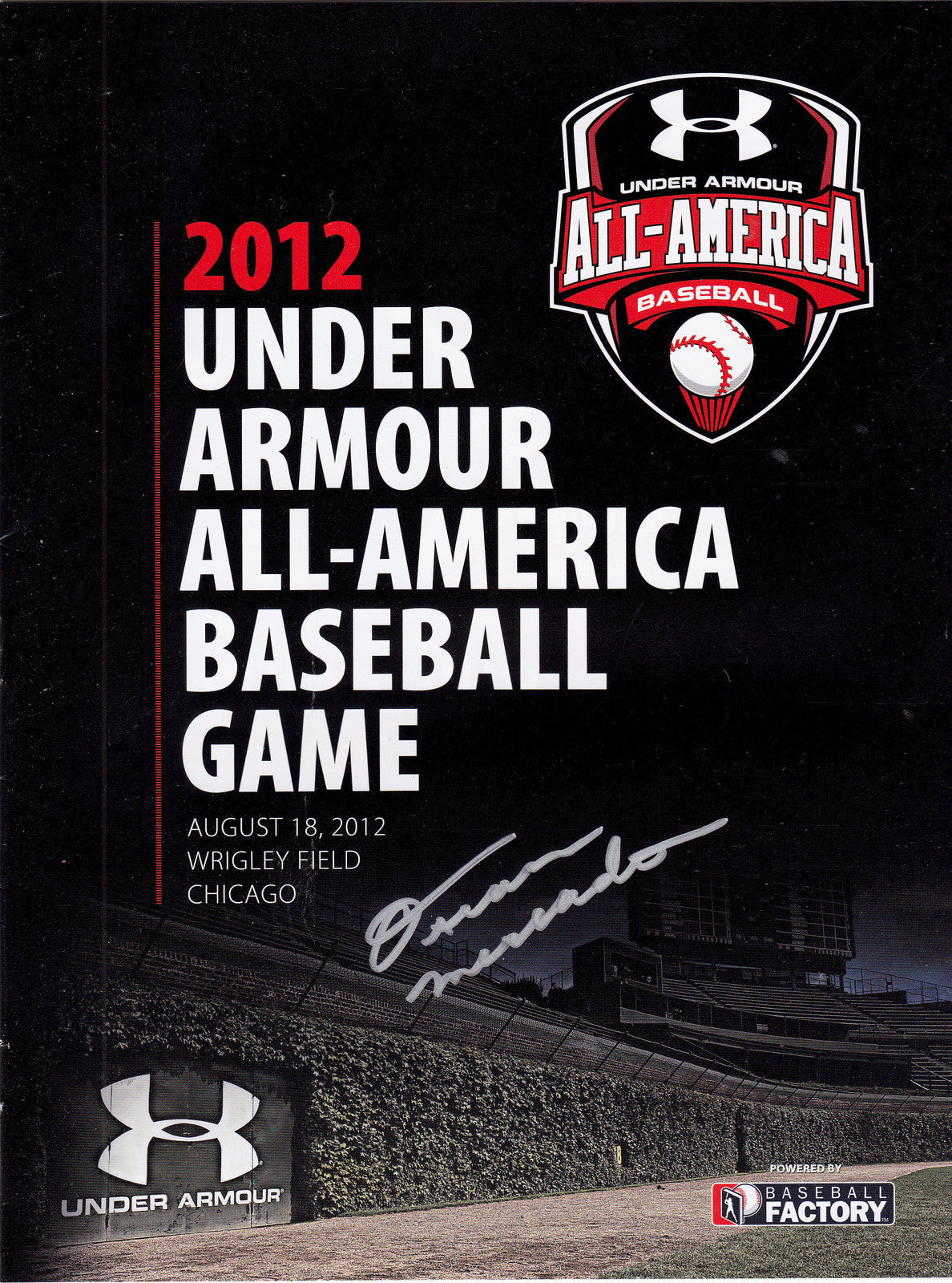 Oscar Mercado Signed 2012 Under Armour Baseball All American Game Program