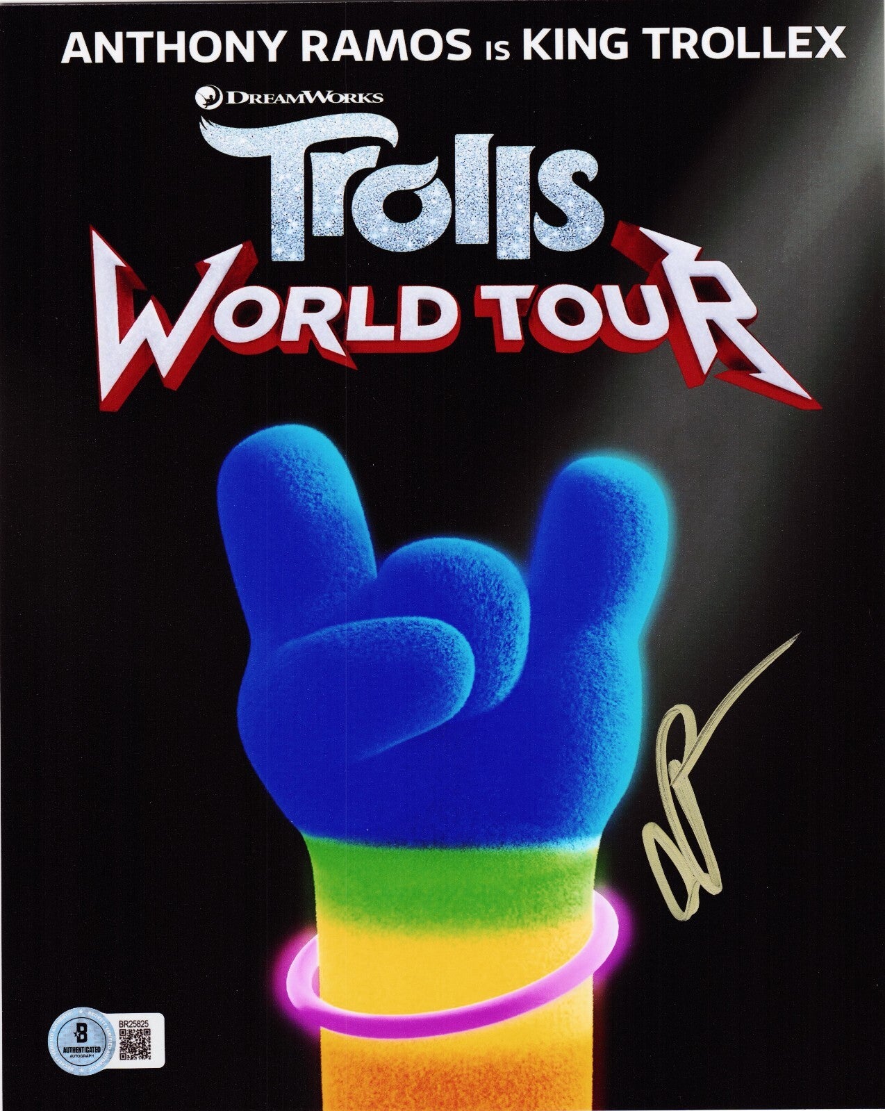 Anthony Ramos Signed Trolls World Tour 8x10 Photo w/Beckett COA BAS BR25825
