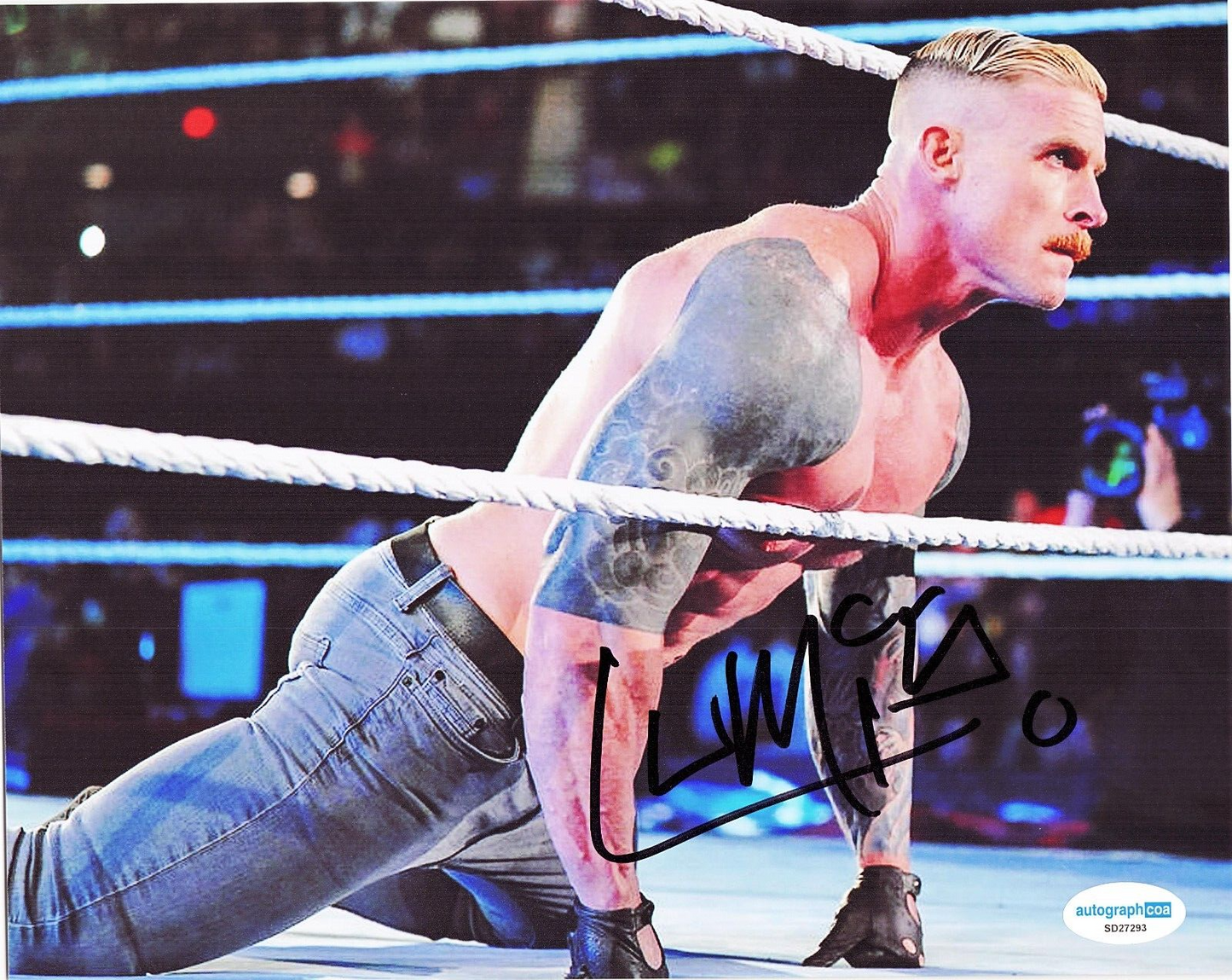 Dexter Lumis Signed 8x10 Photo WWE Raw The Wyatt Sick6 w/ACOA SD27293